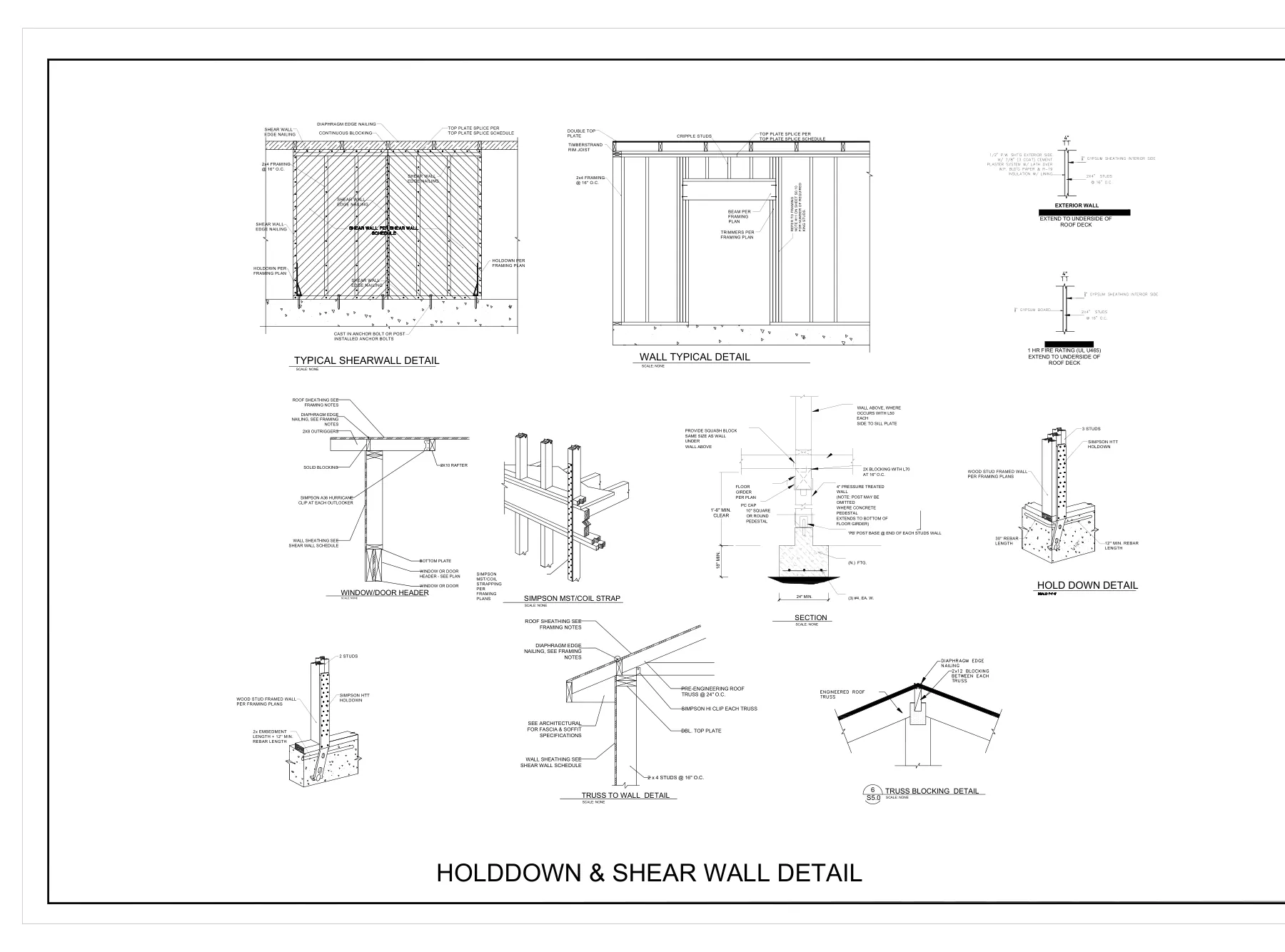 ADU with New Detached Garage - Shear wall details · 4