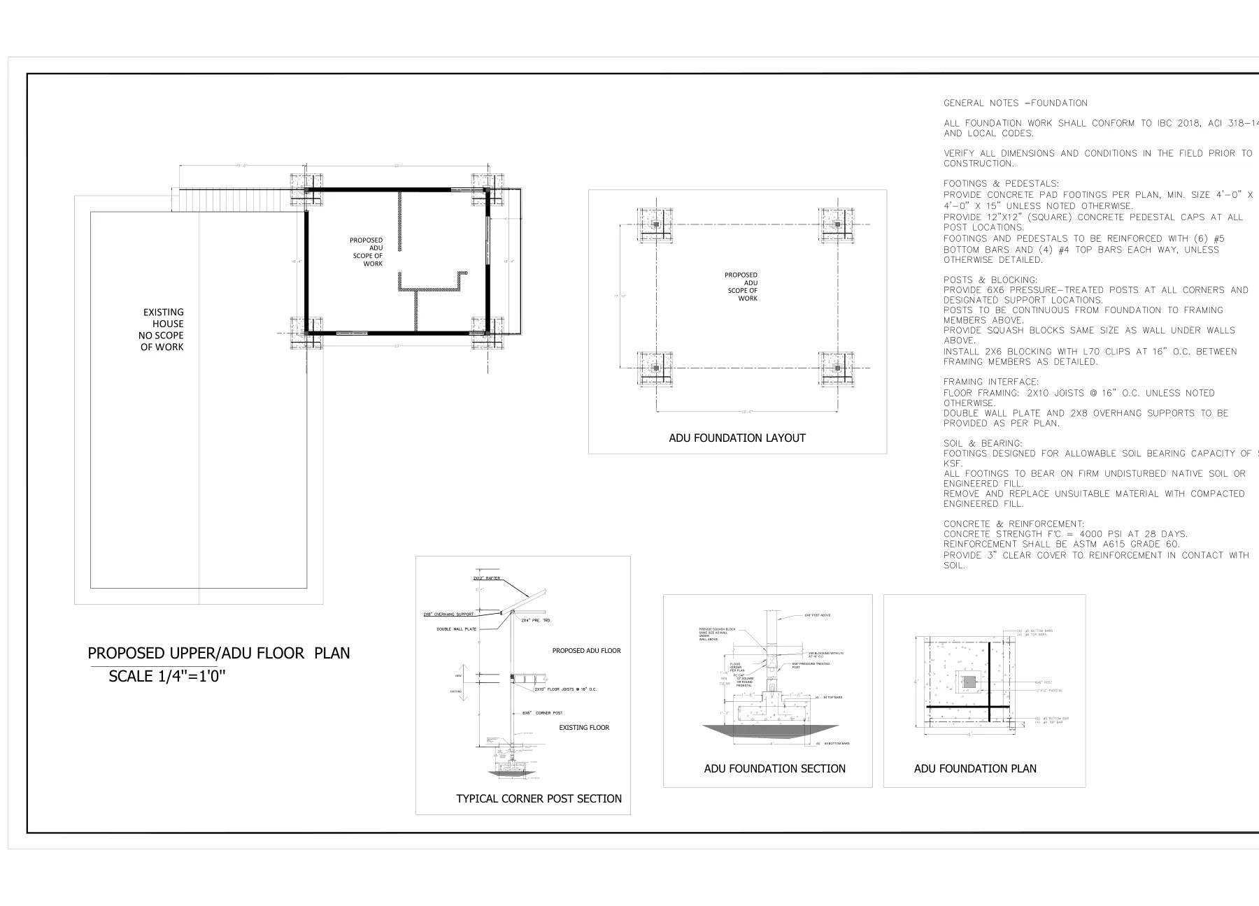 New Attached ADU Above Existing JADU - Foundation details · S-3
