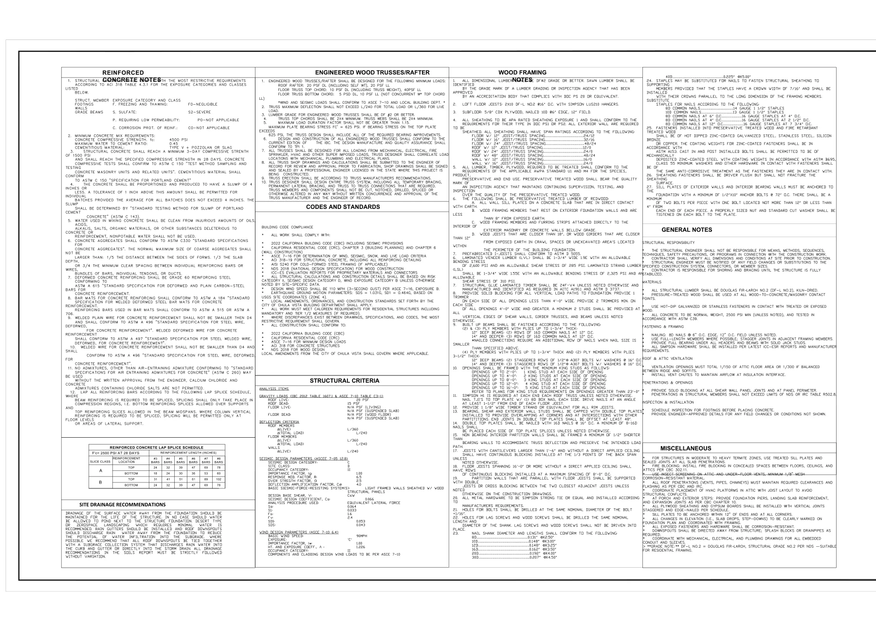 New Attached ADU Above Existing JADU - General structural notes · S-0