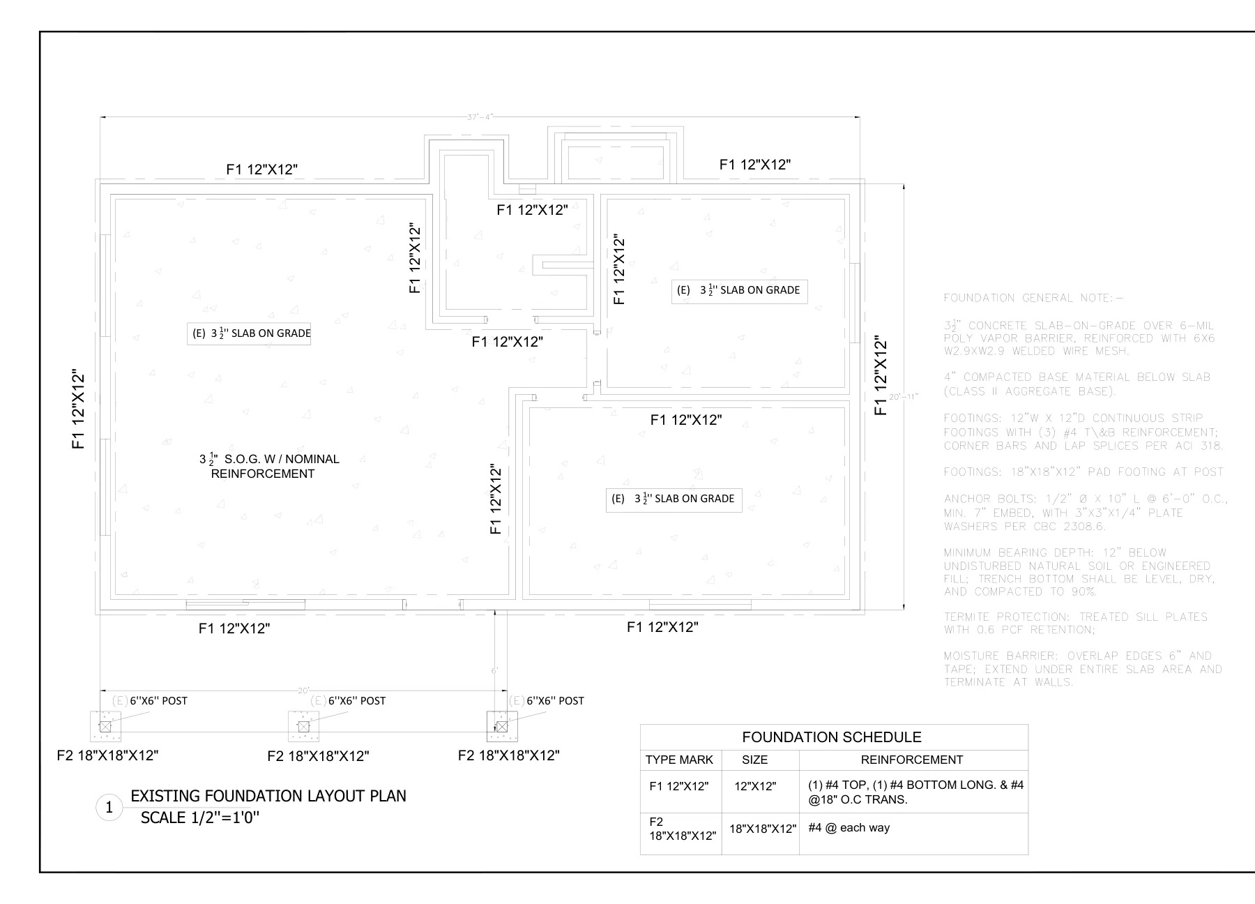 Art Studio to ADU Conversion - Existing foundation plan · S-2