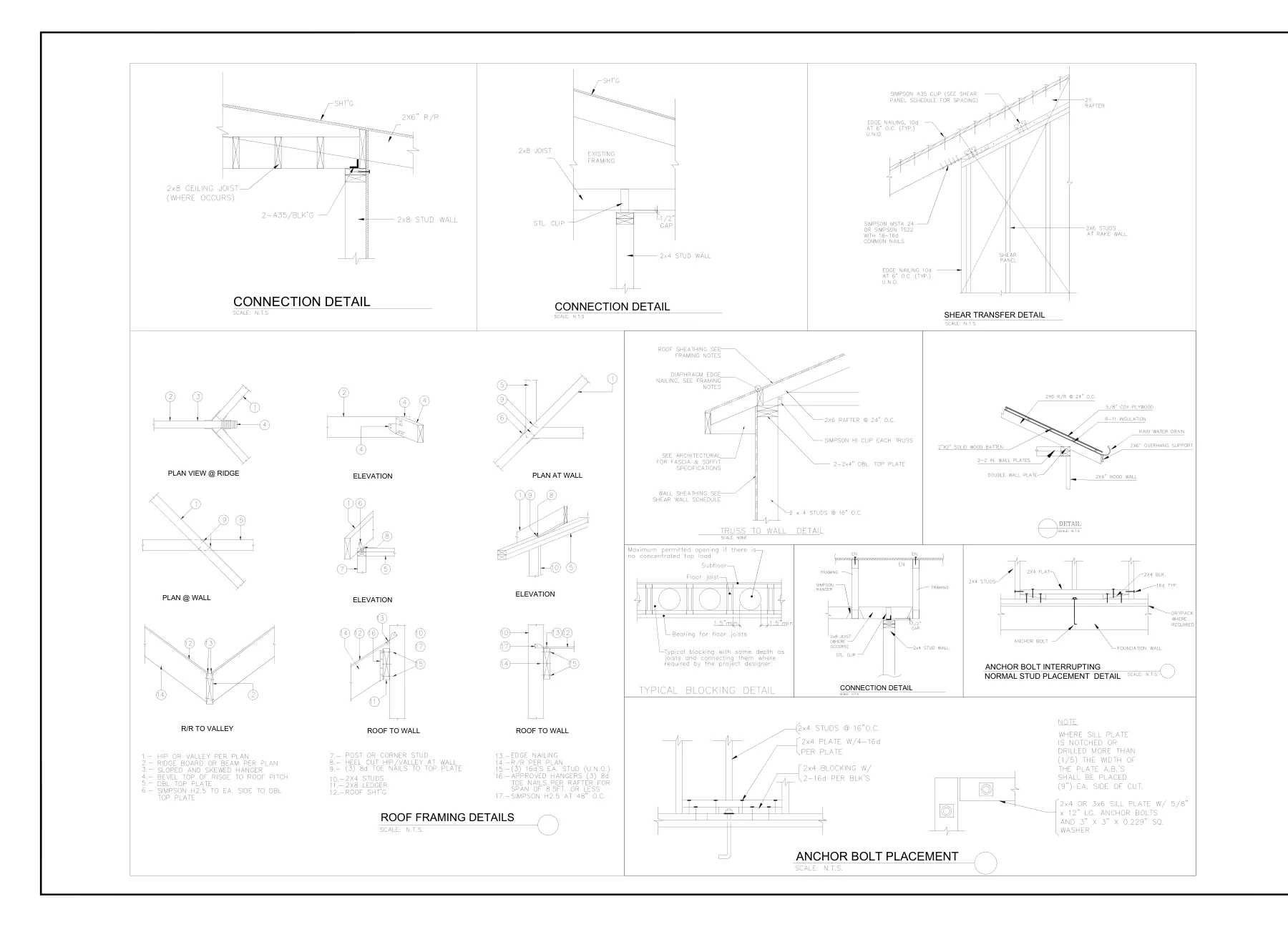 Art Studio to ADU Conversion - Roof framing connection details · S-6