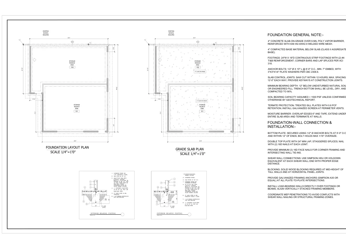 Campus Storage Building with CMU Wall - featured sheet
