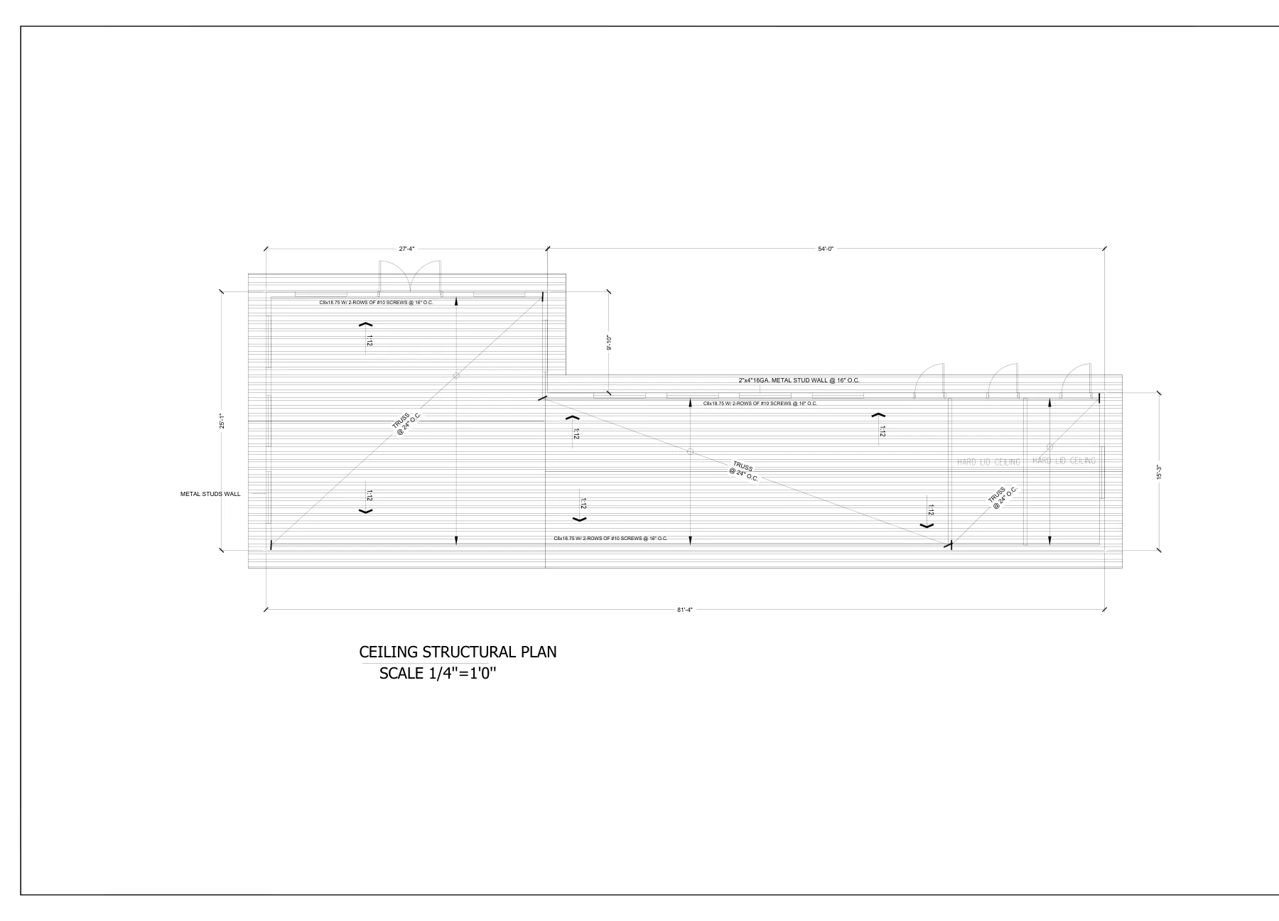 Cold-Formed Steel Ceiling & Wall Framing - Ceiling structural plan · S-3