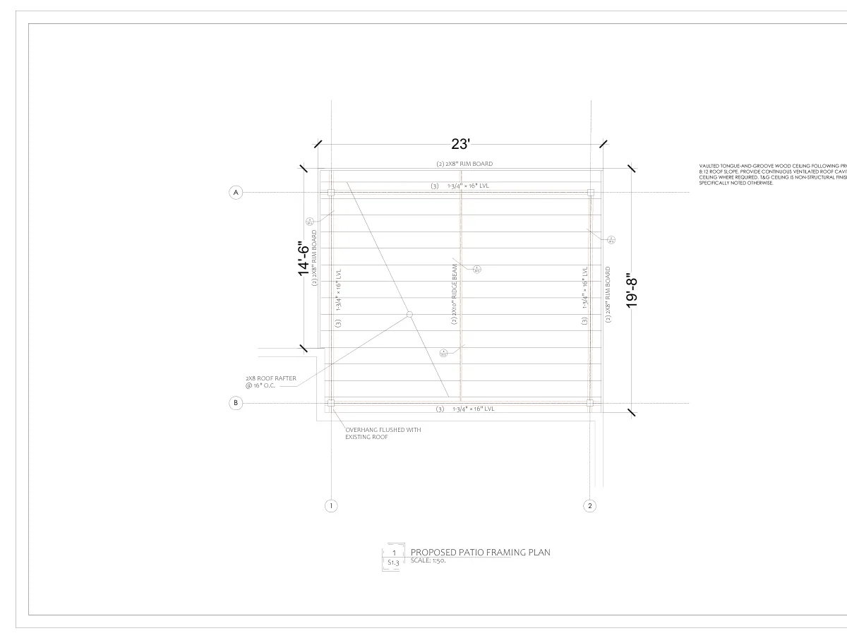 Covered Patio Addition with LVL Beams - featured sheet