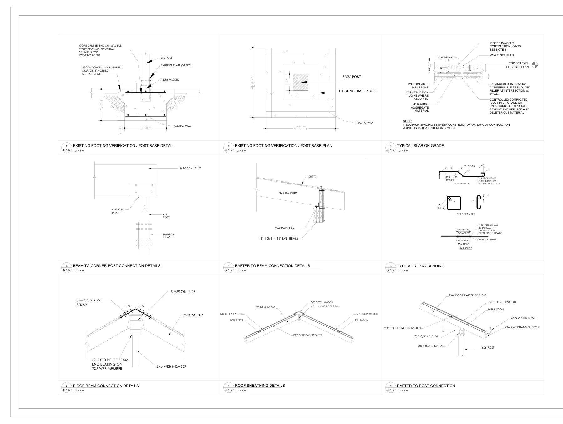 Covered Patio Addition with LVL Beams - Typical connection details
