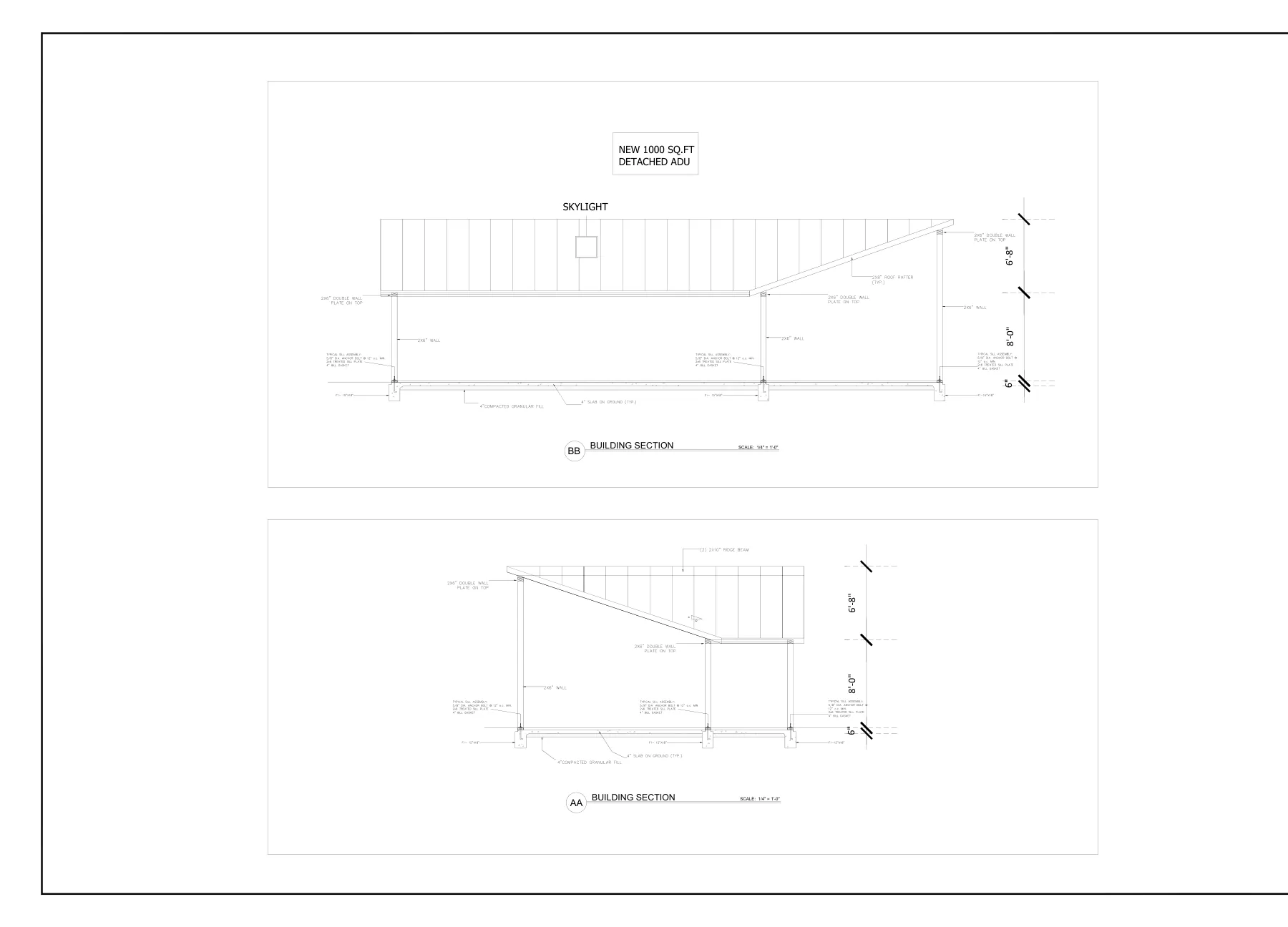 Detached ADU - Typical section details · S-4