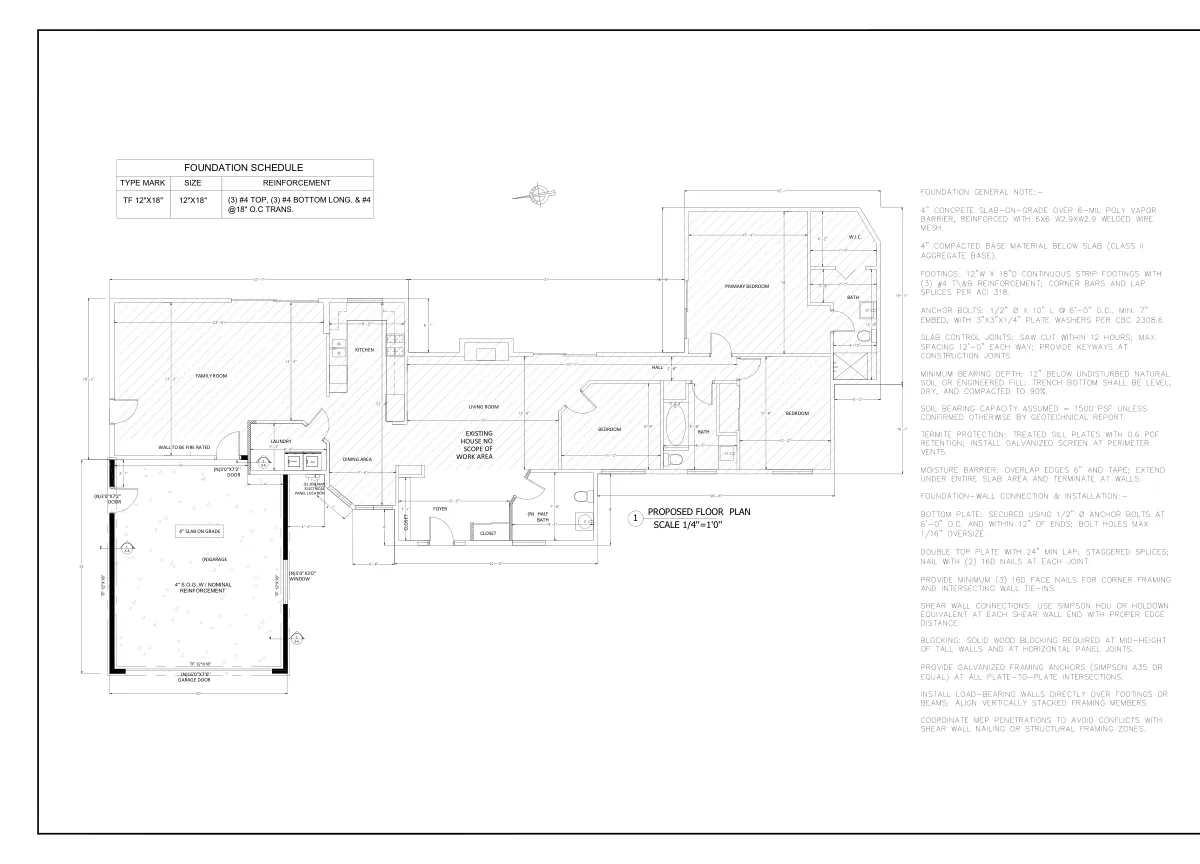 Attached Garage Addition - featured sheet