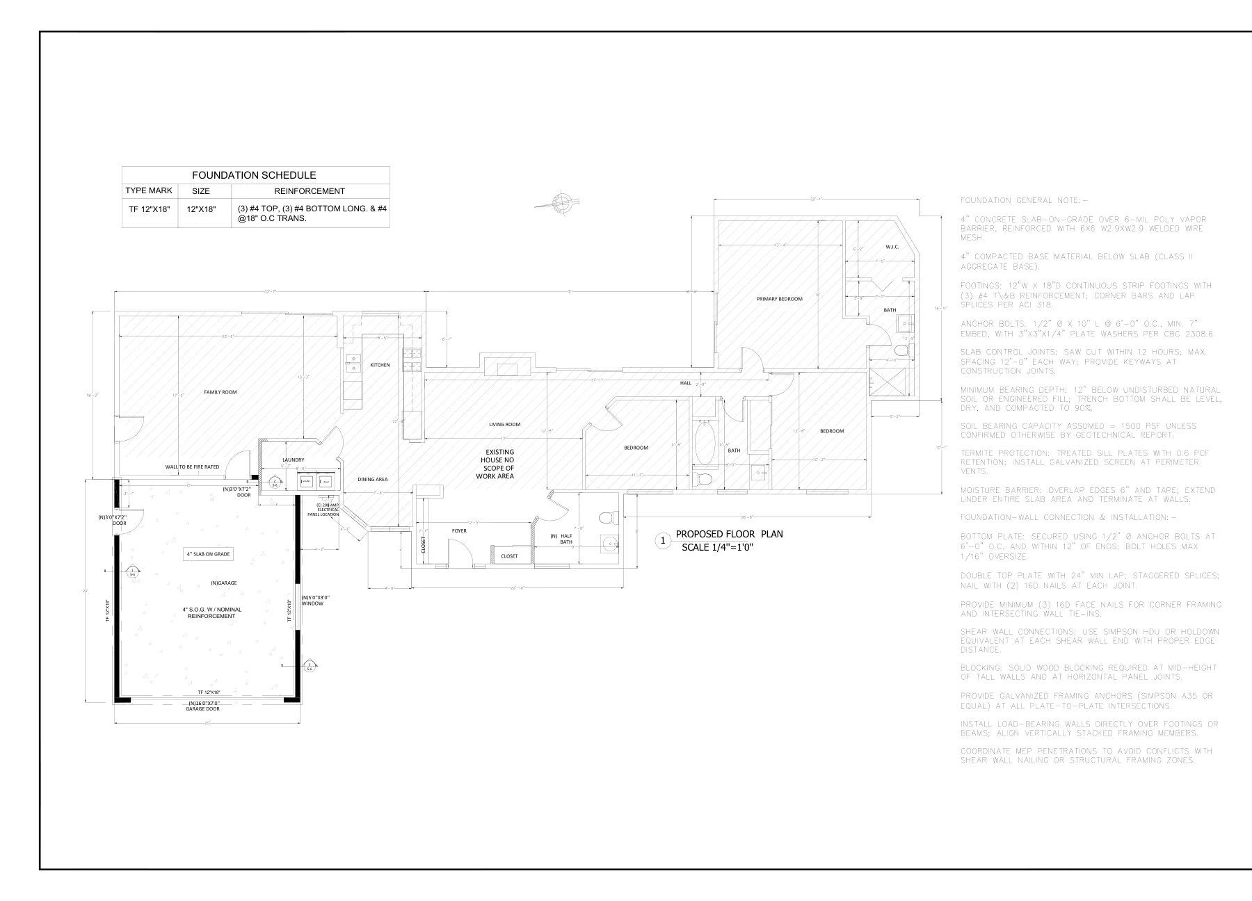Attached Garage Addition - Foundation plan · S-2