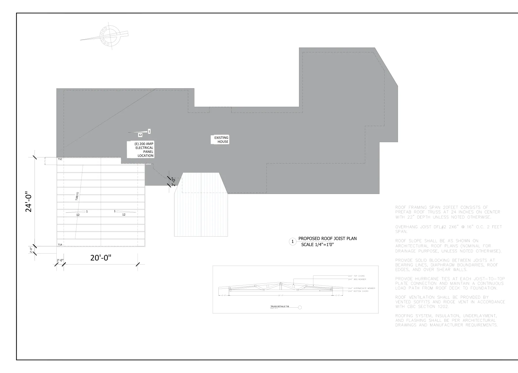 Attached Garage Addition - Roof framing details · S-3