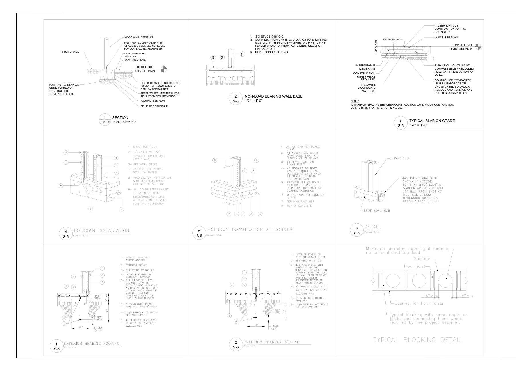 Attached Garage Addition - Typical details · S-6