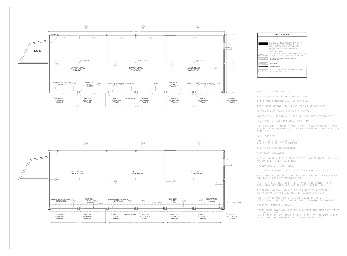 Six-Bay Garage Building Repair - featured sheet