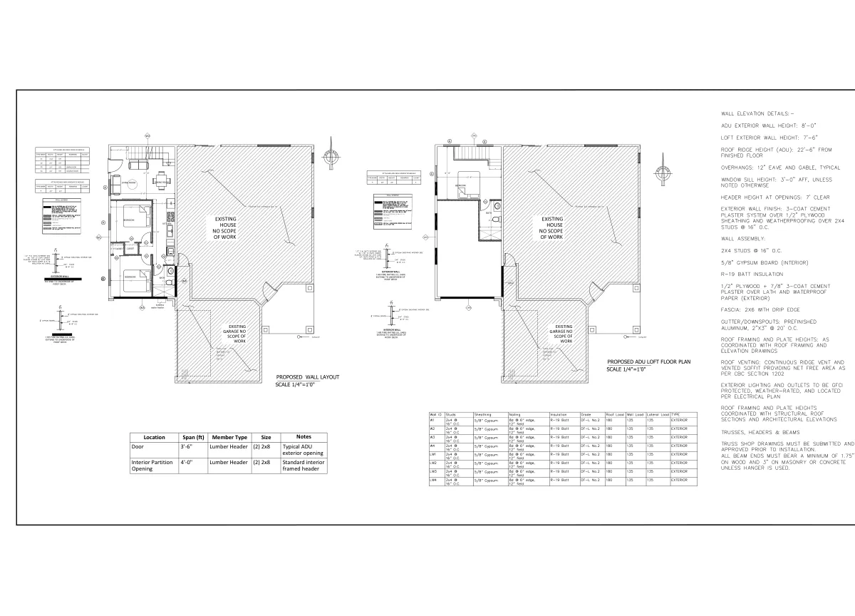 RV Garage to ADU with Loft - featured sheet