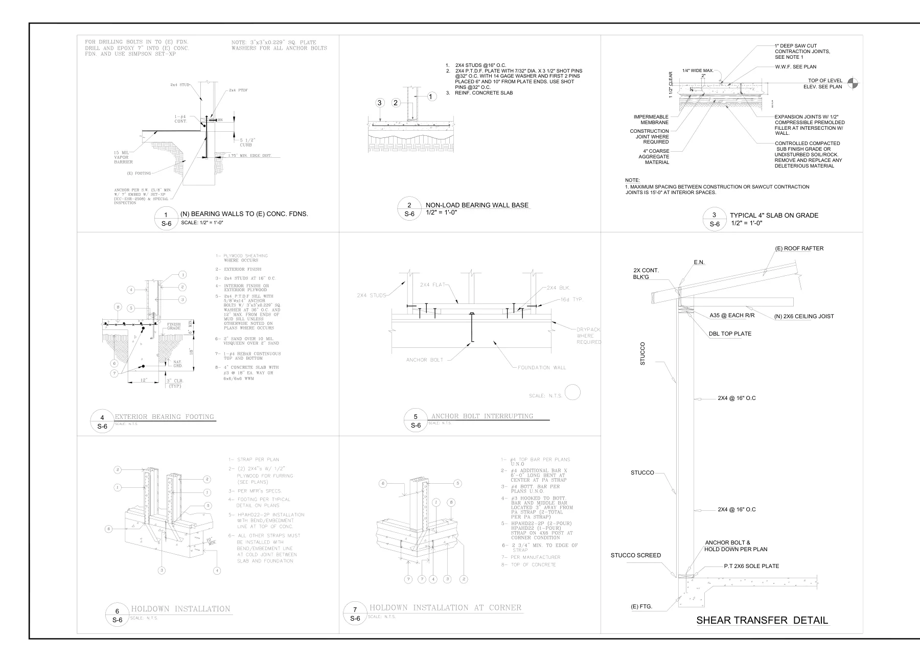 Garage-to-ADU Conversion with Connection Details - Typical connection details · S-6