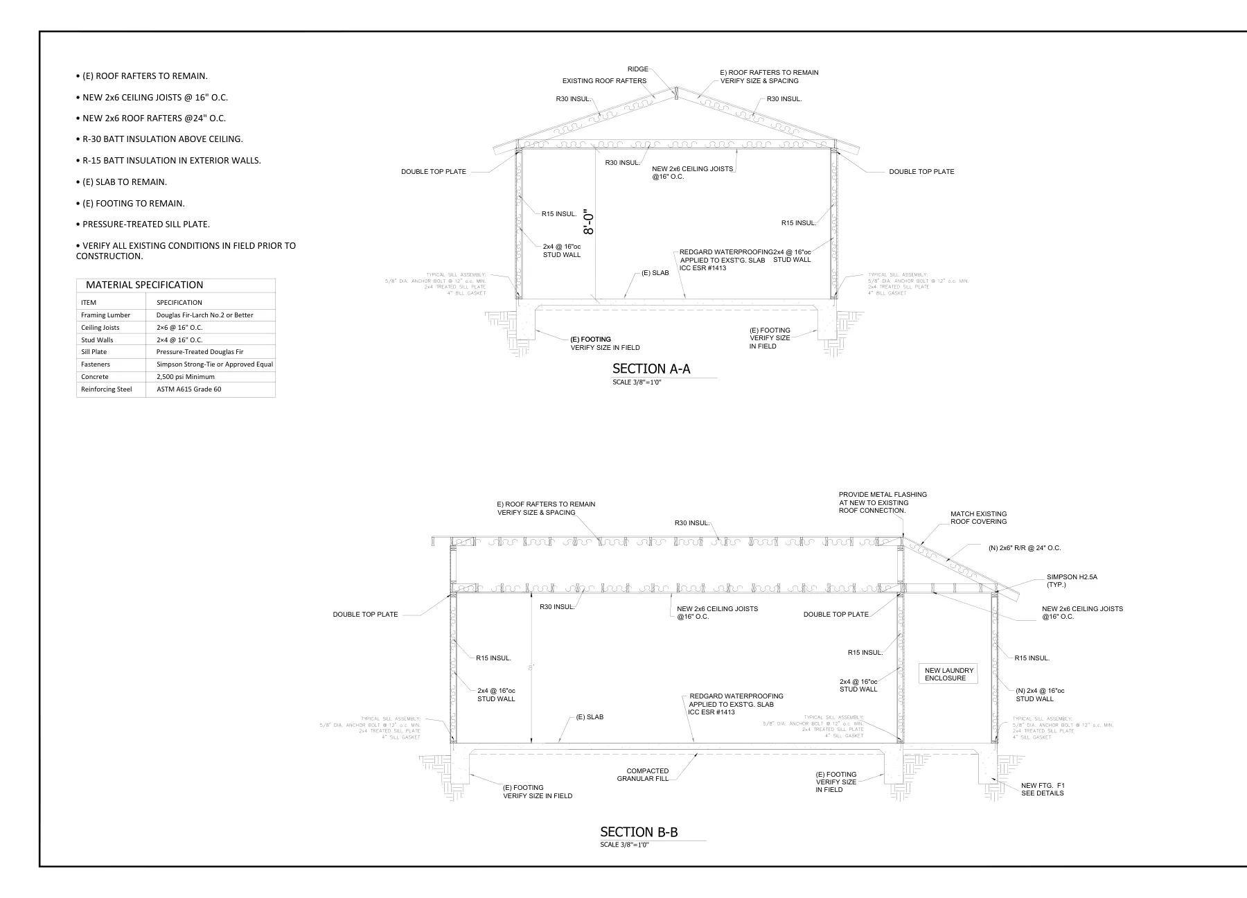 Garage-to-ADU Conversion with Connection Details - Typical section details · S-5