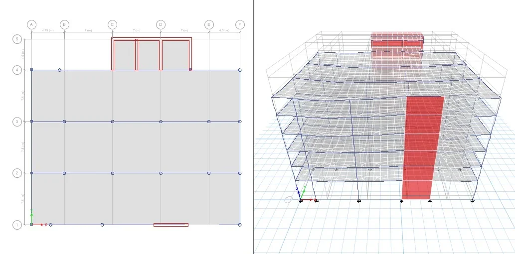 Multi-Storey RC Frame with Shear Walls — 3D Model - featured sheet