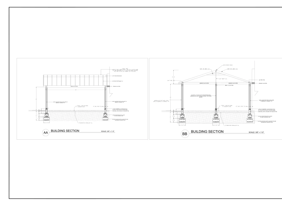 Open-Air Pavilion on HSS Posts - featured sheet