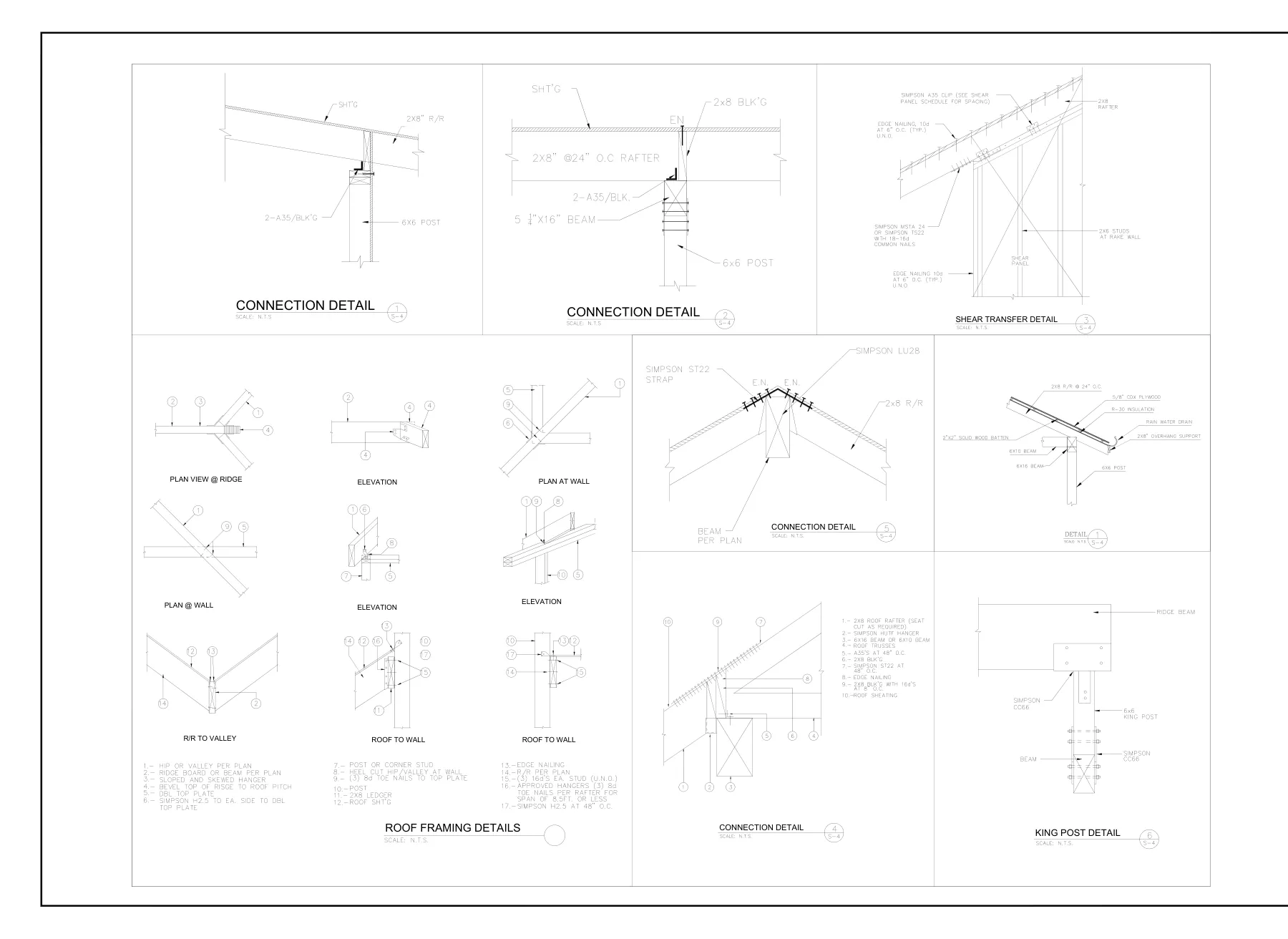 Open-Air Pavilion on HSS Posts - Roof framing details · S-4