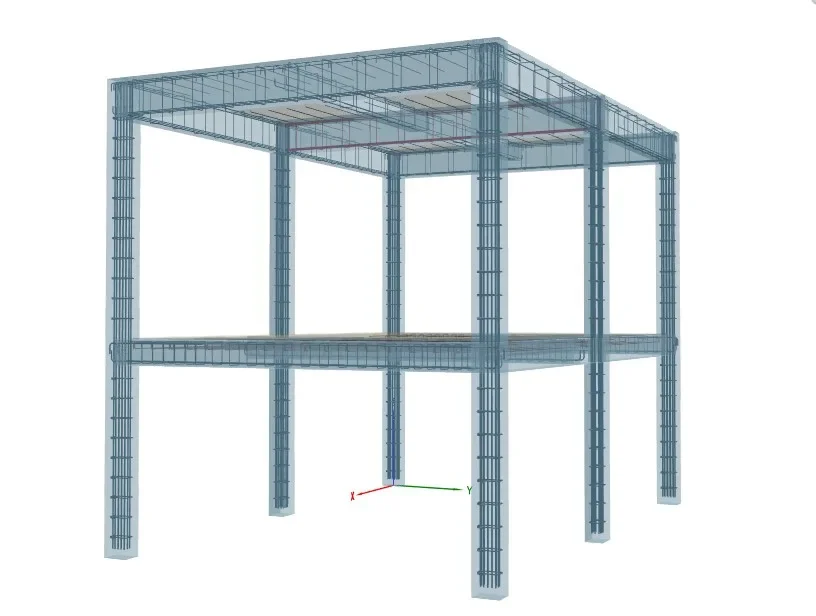 Public Toilet Block — RCC Design & Detailing - Reinforcement model of columns, beams and slabs