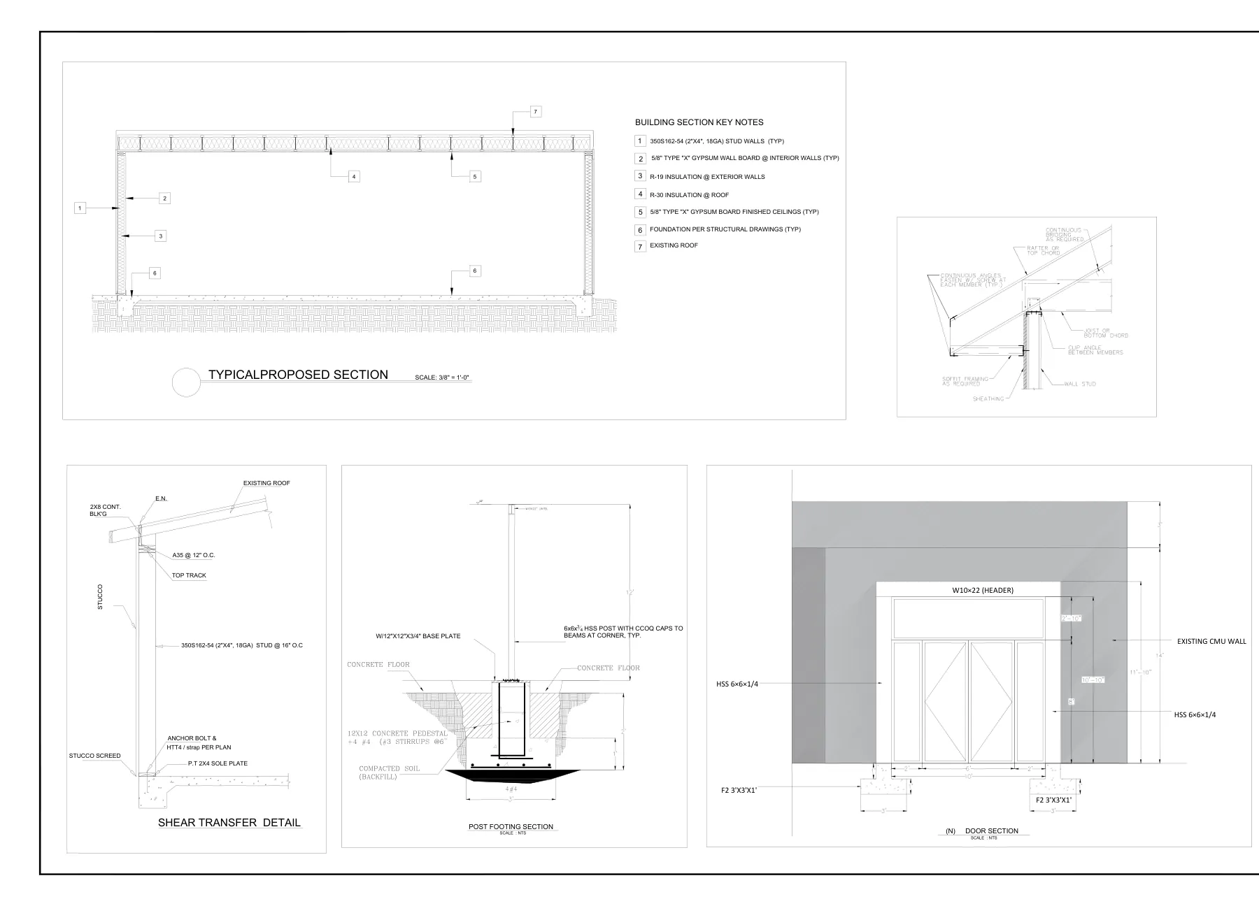 Restaurant Interior Remodel - Typical section details · S-4