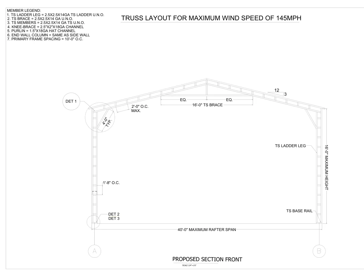 40′ × 80′ Steel Tubular Carport Building - featured sheet