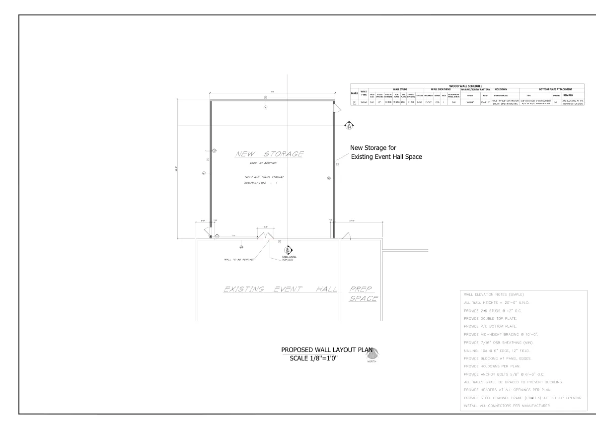 New Storage Building for Event Hall - featured sheet