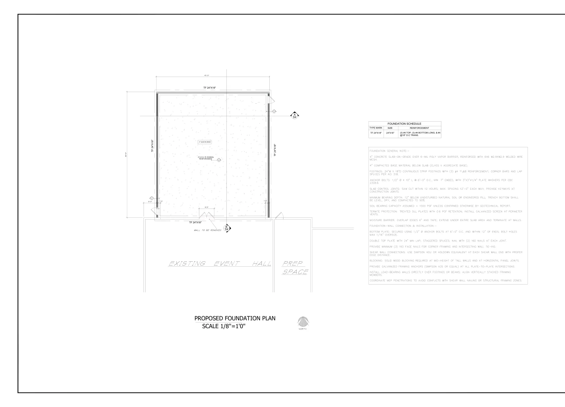 New Storage Building for Event Hall - Foundation plan · S-2
