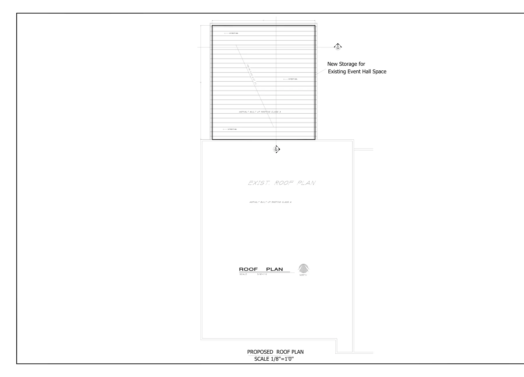 New Storage Building for Event Hall - Roof / truss layout · S-3