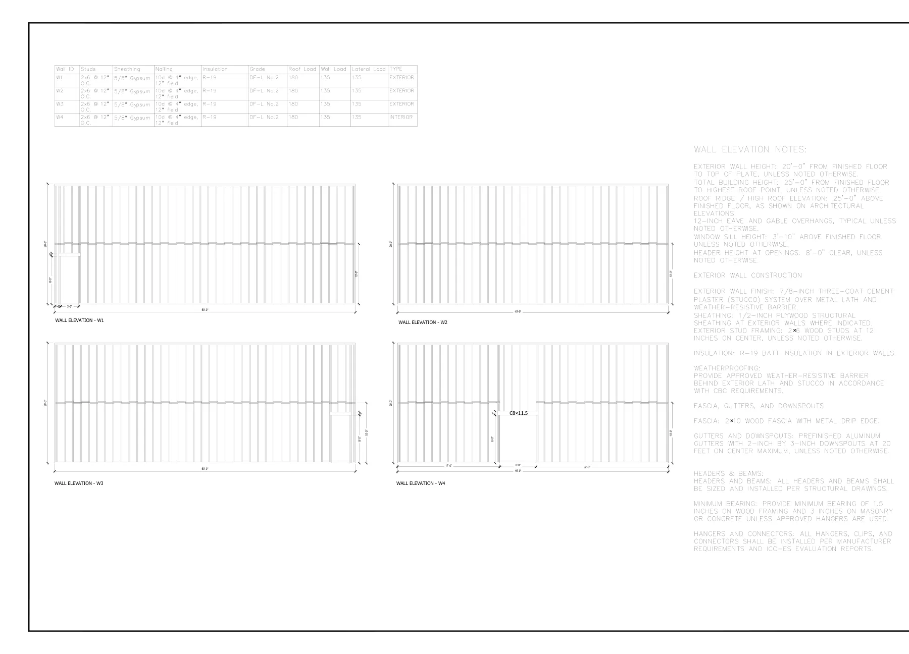 New Storage Building for Event Hall - Wall elevations · S-5