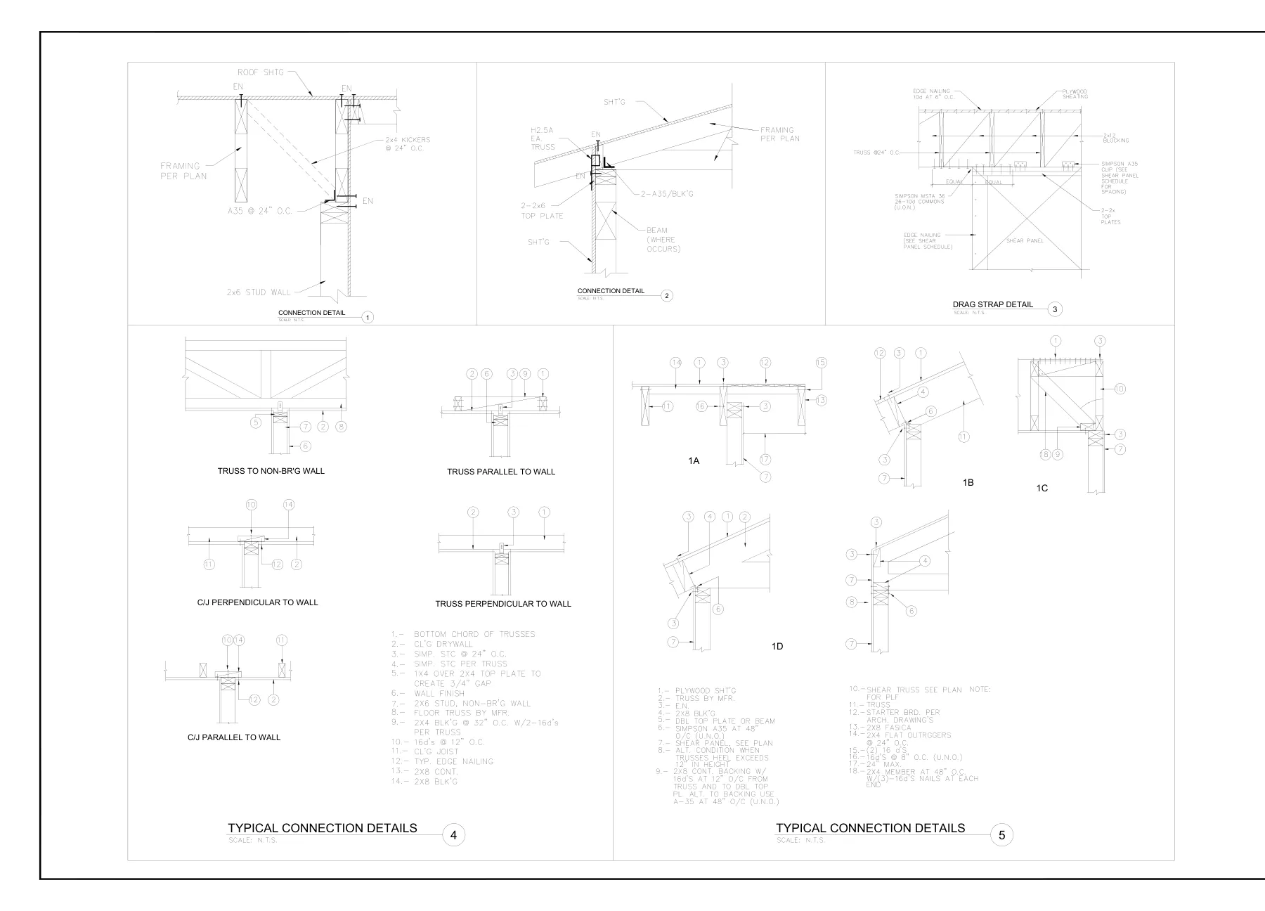 New Storage Building for Event Hall - Roof framing connection details · S-6