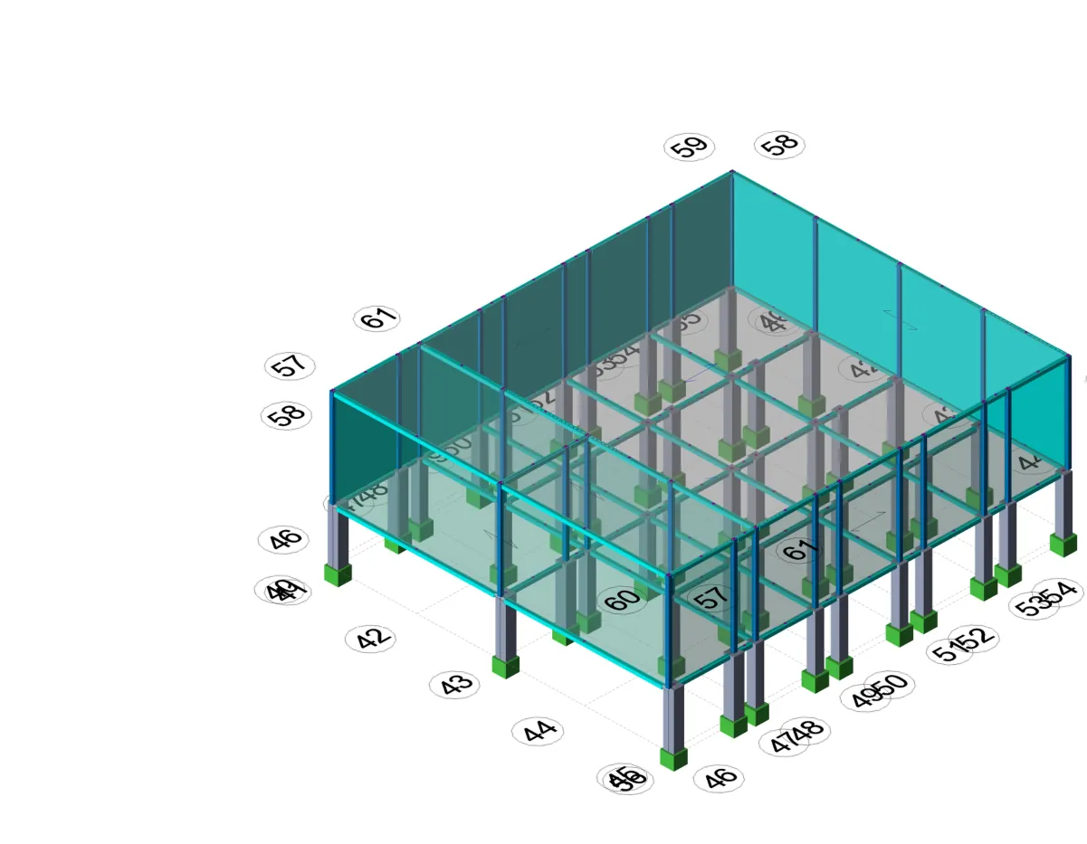 Two-Level Framed Structure — Analysis & Foundations - featured sheet
