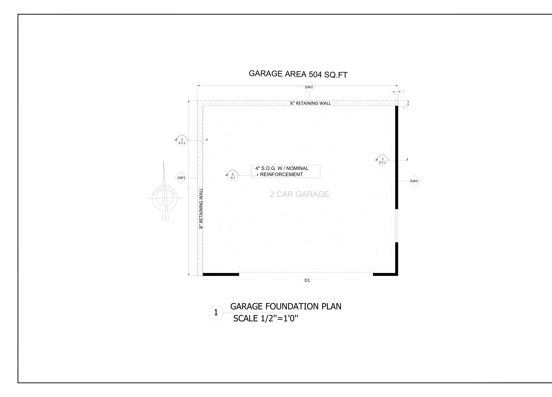 New Two-Story Home with Detached Garage - Garage foundation plan · S-5