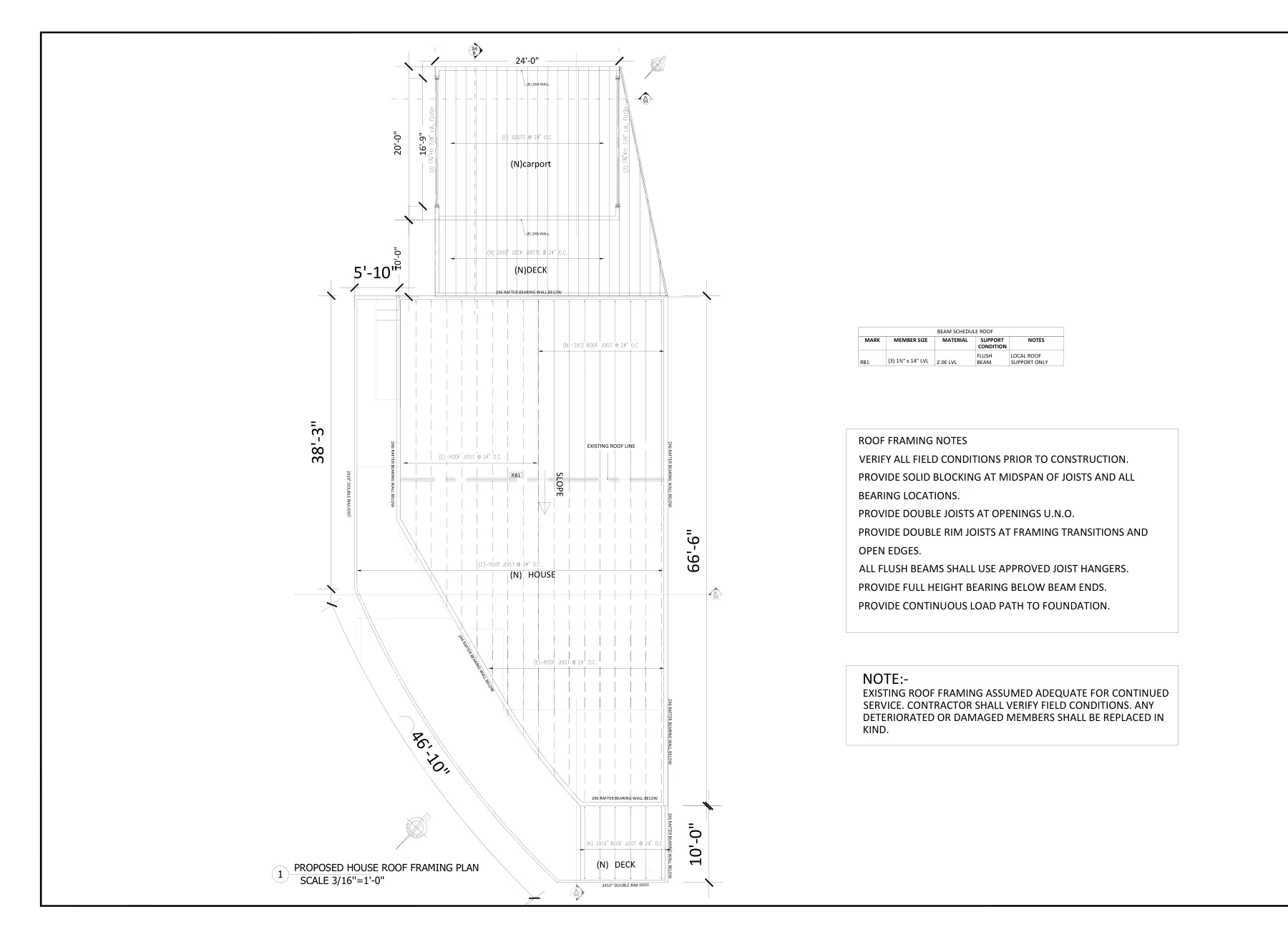 Whole-House Remodel with HSS Steel Posts - Roof framing details · S-5
