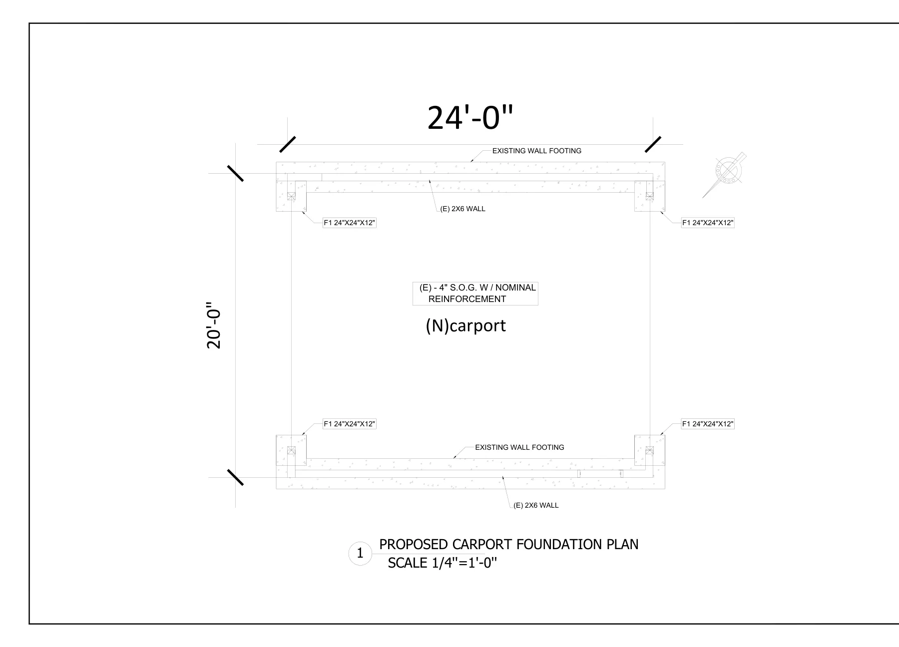 Whole-House Remodel with HSS Steel Posts - Carport foundation plan · S-7